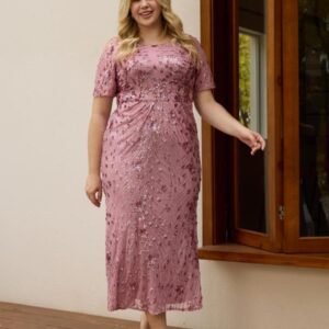 Plus Size Sequin Mermaid Mother of the Bride Dress