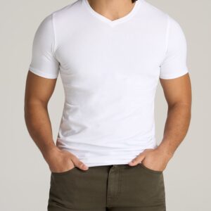 The Essential SLIM-FIT V-Neck Tee for Tall Men in White