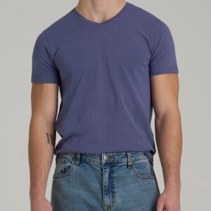 The Essential  V-Neck Tee for Tall Men in Future Dusk
