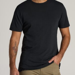 Slub Tee for Tall Men in Black