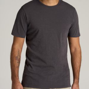 Slub Tee for Tall Men in Charcoal