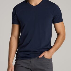 The Essential  V-Neck Tee for Tall Men in True Navy