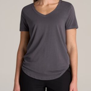 Women's Tall Scoop V-Neck Tee in Charcoal
