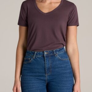Women's Tall Scoop V-Neck Tee in Merlot