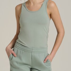 Slim Fit Jersey Tank Top for Tall Women in Seagrass