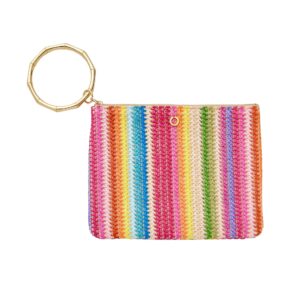 Bright Raffia Clutch Bag