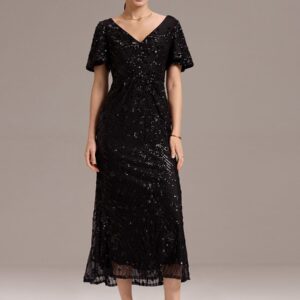 Embroidery Sequin Mother of the Bride Dress