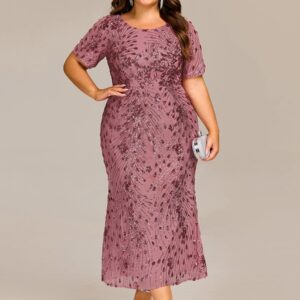 Plus Size Sequin Mermaid Formal Dress