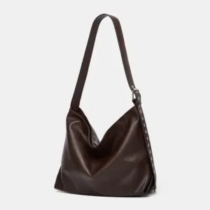 CasualVintage Crossbody Bag High-End Soft Leather Versatile Handbag Large Capacity Commuter Tote Bag For Women